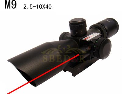 Optics Rifle 2.5-10x40ER Hunting Red/Green Laser Riflescope