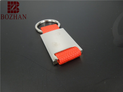 Good quality red woven belt key chain