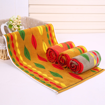 The 32 strands of the pure cotton towel sword bar tree leaf towel jacquard towel 