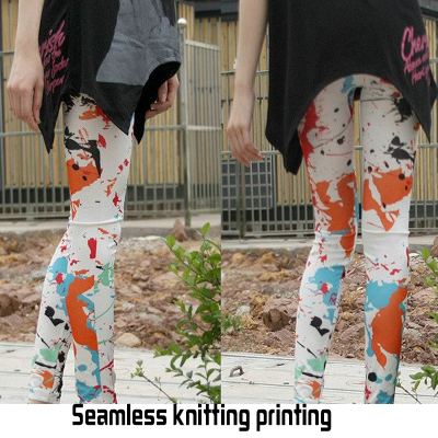 Sexy women Leggings, Stretchy Pencil Skinny Pants,Graffiti splash-ink leggings for