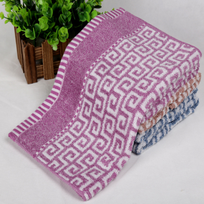 Pure natural bamboo fiber towel thickened soft jacquard towel the Great Wall chequer towel