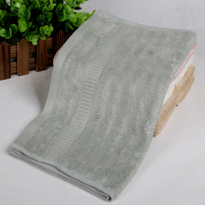 Plain coloured bamboo fiber towel Jacquard towel wave pattern bamboo fiber towel