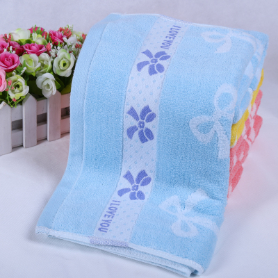 Pure cotton towel Jacquard gift towel High-grade bowknot printed towel