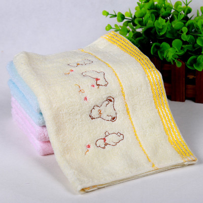 Factory direct sale twistless child towel embroidery little bear cartoon child towel