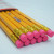 yellow basswood pencil with eraser student pencil