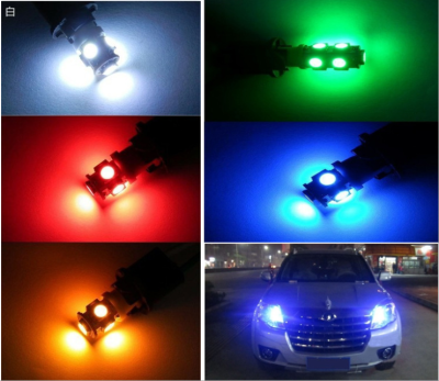 5 LED 360° T10 Bulb Indicator Xenon Sidelight White Perfect To Replace Standard 501 W5W T10 