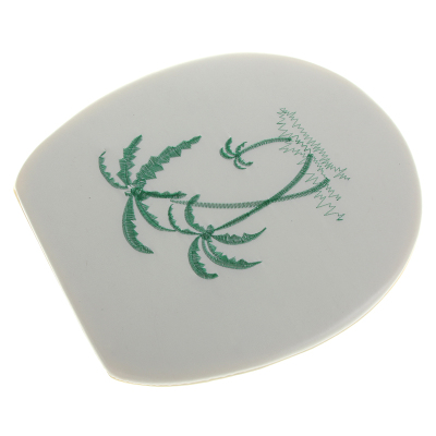 Soft seat embroidered toilet lid