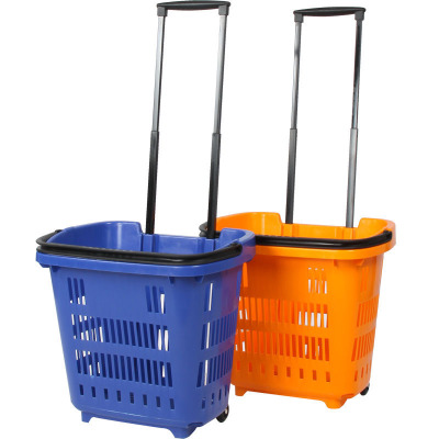Two rounds of telescopic rod Portable Shopping basket