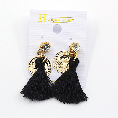 Retro fashion Bohemian style coin tassels noble earrings