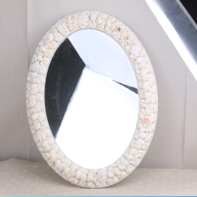 Hot bath mirror shell Mediterranean oval bathroom mirror 