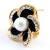 European style foreign trade decorations elegant pearl rhinestone inlaid flower shape alloy oil drip earrings