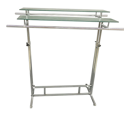 Double glass shelf High-grade double-sided clothes rack Quality goods Nakajima clothing display rack