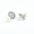 Simple elegant rhinestone pearl round snowflake earrings gift ear decorations