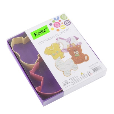 colorful Stainless steel animals shaped cookie mold 4pcs/set