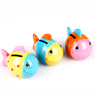 Children's gifts cartoon fish shape piggy bank creative saving box