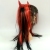 Halloween black and red long straight wig hair