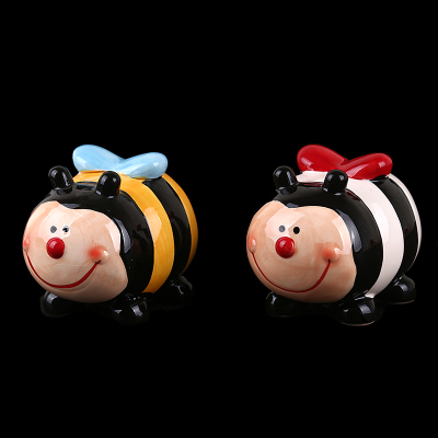 Bee piggy bank Ceramic coin bank Creative cute coin box