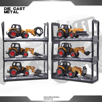 Six alloy truck excavator model simulation package toys for children