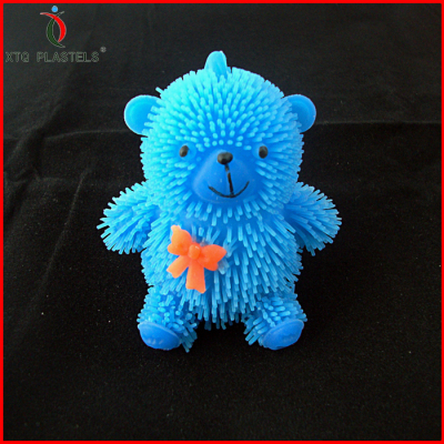 plastic tpr flashing light up kids mini BEAR toy environmental 