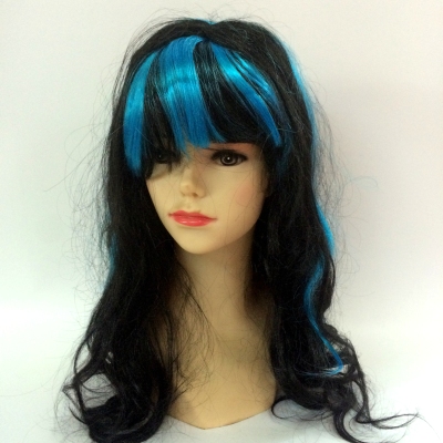 Double color of wavy hair wig