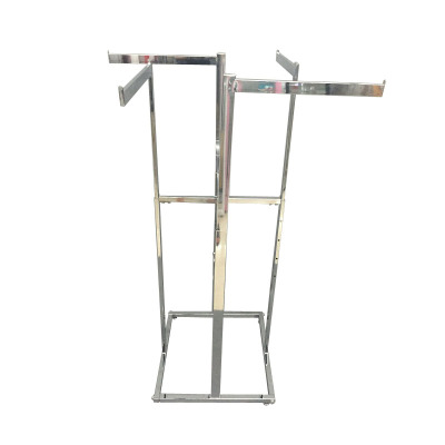 Medium four arms Straight bars clothing display rack Plating clothing Shelf