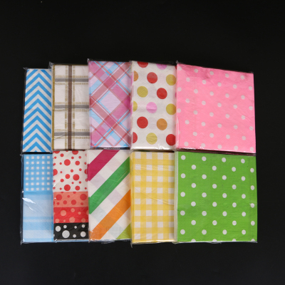 Colored squares paper printed napkin toilet paper
