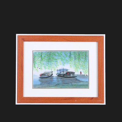 Double-boat pattern embroidery farmer painting