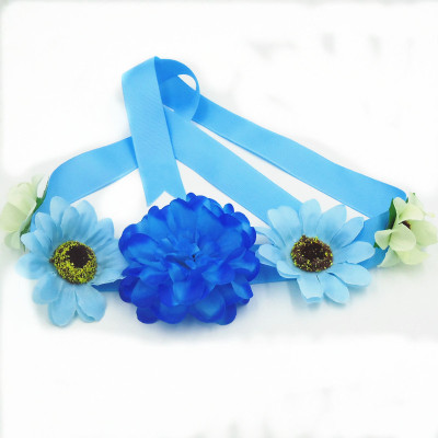 Two Using Peony Flower Headband and Waistband for girls tour taking photo Accessory