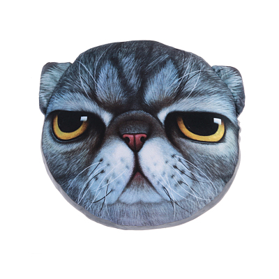 Grey cat shape throw pillow