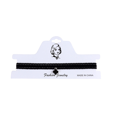 Harajuku style retro black lace necklaces women's short collarbone necklaces