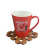 Valentine's day Design Ceramic Mug for 280ml of red color for lovers