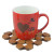 Valentine's day Design Ceramic Mug for 200ml of red color