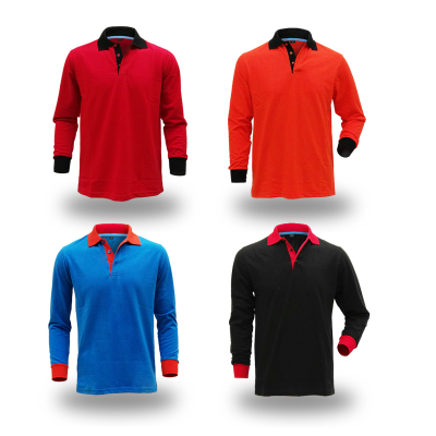 Color matching led long sleeve Polo shirt group accept custom printed Logo