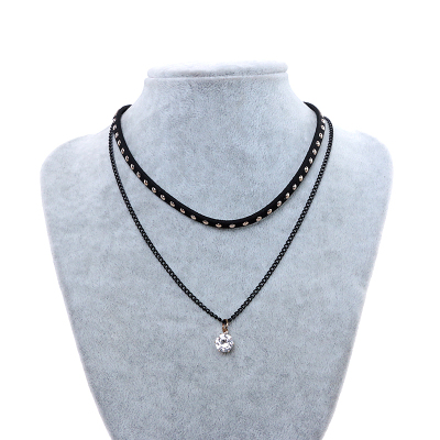 Korean style double-layer necklace women's short collarbone necklace