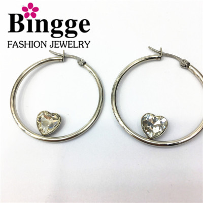 Fashion personality stainless steel c ring earrings