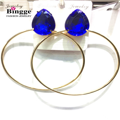 Europe and the United States fashion metal exaggerated design manual earrings stud earrings