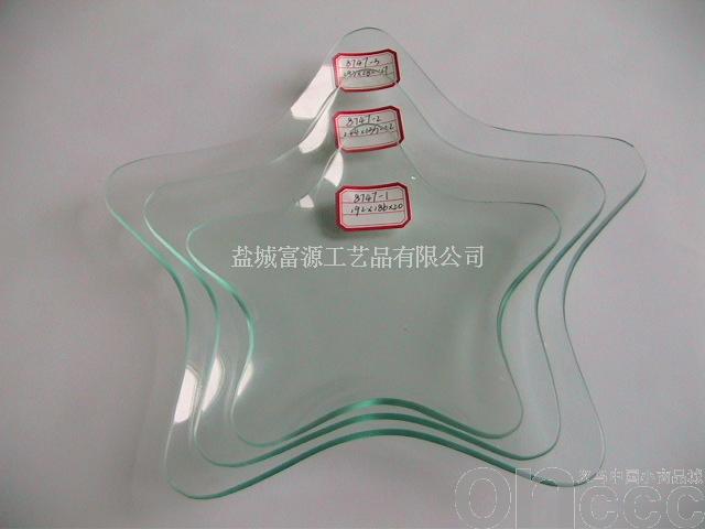 全透明五角星形玻璃盘