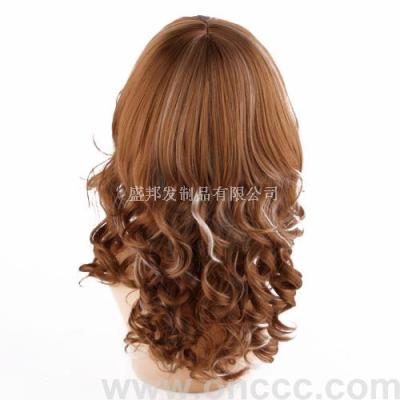 Big yellow brown wig with wavy hair