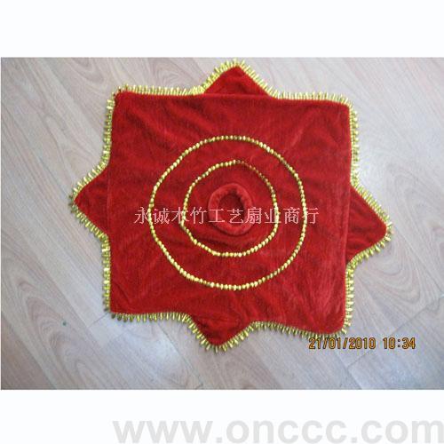 Red Hexangular Star Dance Fan Two-Person Rotating Handkerchief Fan Wholesale