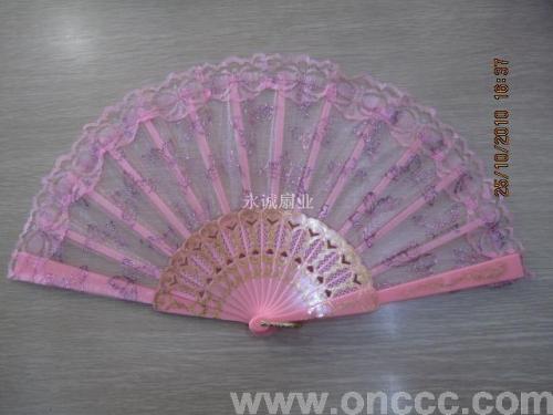 9-Inch Single Layer Lace Plastic Craft Fan