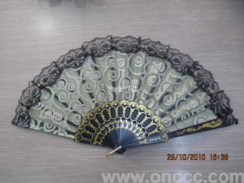 9-inch single-layer lace plastic fan