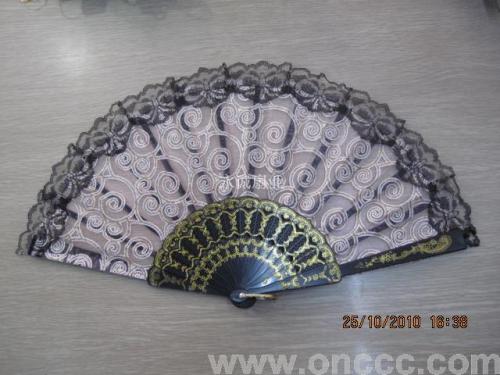 9-Inch Single Layer Lace Plastic Fan 02