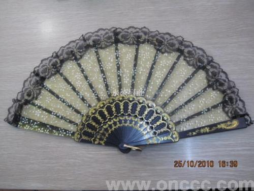 -Inch Single-Layer Lace Plastic Fan 04