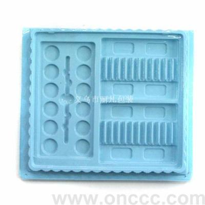 Manufacturers supply cosmetic plastic plastic blister packaging tray large favorably blue plastic boxes