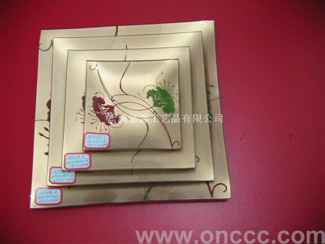 8752A金色玻璃果盘