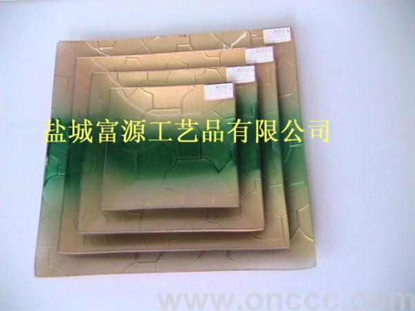 8675D烤漆玻璃正方果盘