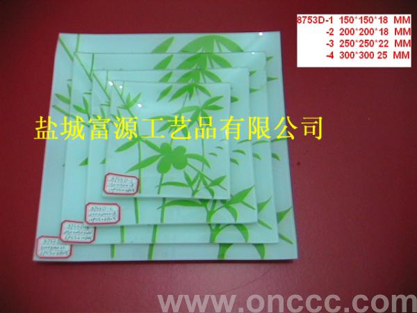 8753D丝印玻璃果盘