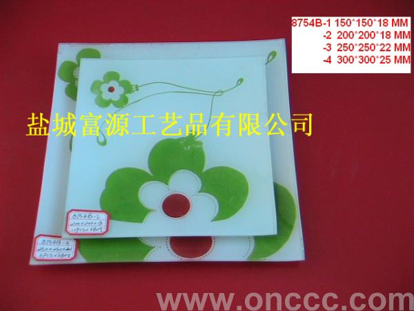 8754B 丝印玻璃果盘