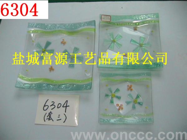 6304热熔彩贴片玻璃果盘