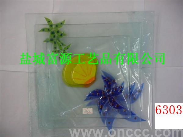6303热熔彩贴片玻璃果盘